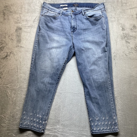 NYDJ Women's Sheri Slim Leg Denim Jeans High Rise Lift Tuck Tech Blue Size 20W - Picture 1 of 8